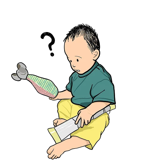 悩んでいる子どものイラスト